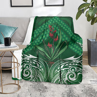 Rongoa Maori New Zealand Harakeke Blanket NZ Weaving Pattern Green LT14 - Polynesian Pride