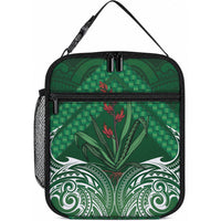 Rongoa Maori New Zealand Harakeke Lunch Bag NZ Weaving Pattern Green LT14 10.2 × 8.3 × 4.3 inch Green - Polynesian Pride