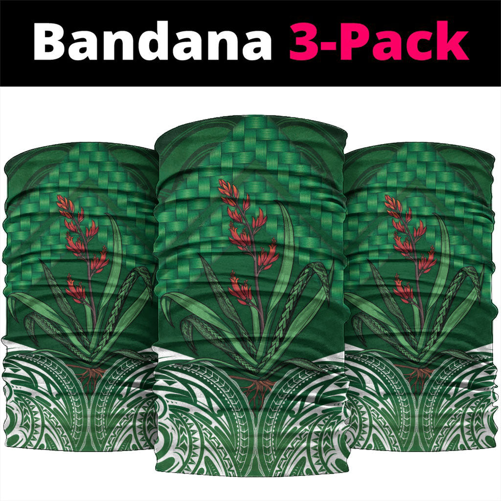 Rongoa Maori New Zealand Harakeke Neck Gaiter NZ Weaving Pattern Green LT14 package One Size: 25*50cm Green - Polynesian Pride