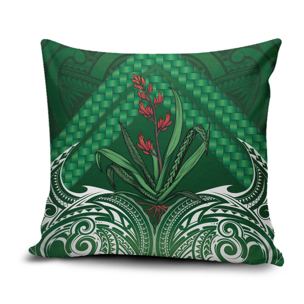 Rongoa Maori New Zealand Harakeke Pillow Cover NZ Weaving Pattern Green LT14 Green - Polynesian Pride
