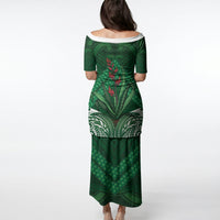Rongoa Maori New Zealand Harakeke Puletasi NZ Weaving Pattern Green LT14 - Polynesian Pride