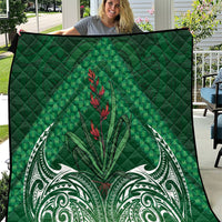 Rongoa Maori New Zealand Harakeke Quilt NZ Weaving Pattern Green LT14 Green - Polynesian Pride