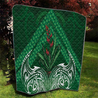 Rongoa Maori New Zealand Harakeke Quilt NZ Weaving Pattern Green LT14 - Polynesian Pride