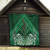 Rongoa Maori New Zealand Harakeke Quilt NZ Weaving Pattern Green LT14 - Polynesian Pride