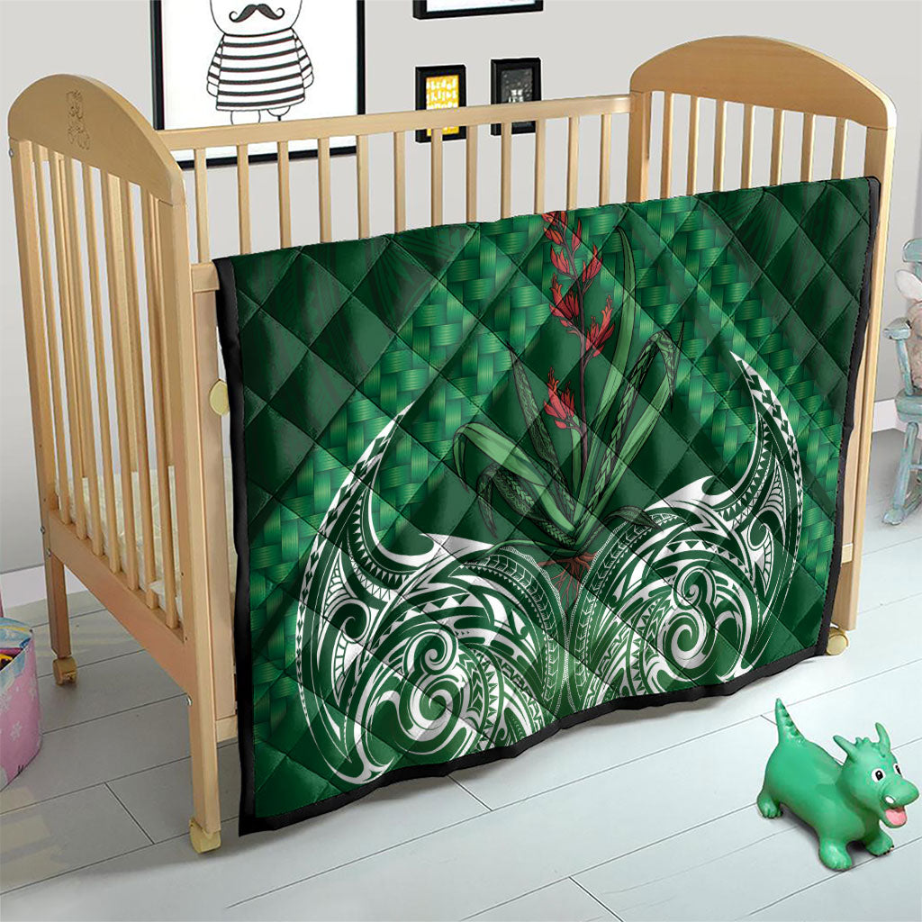 Rongoa Maori New Zealand Harakeke Quilt NZ Weaving Pattern Green LT14 - Polynesian Pride