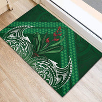 Rongoa Maori New Zealand Harakeke Rubber Doormat NZ Weaving Pattern Green LT14 - Polynesian Pride