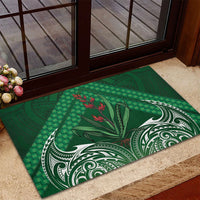 Rongoa Maori New Zealand Harakeke Rubber Doormat NZ Weaving Pattern Green LT14 - Polynesian Pride