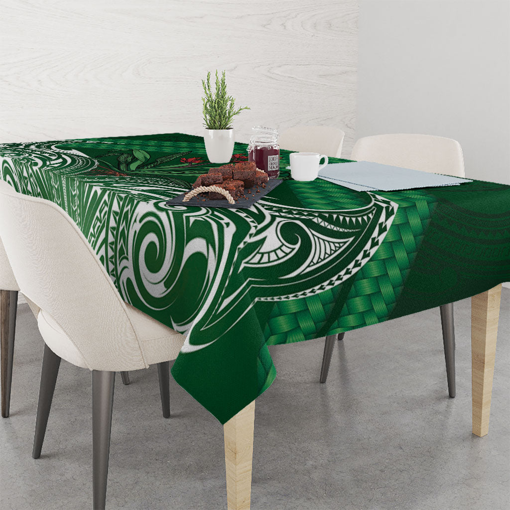 Rongoa Maori New Zealand Harakeke Tablecloth NZ Weaving Pattern Green LT14 - Polynesian Pride