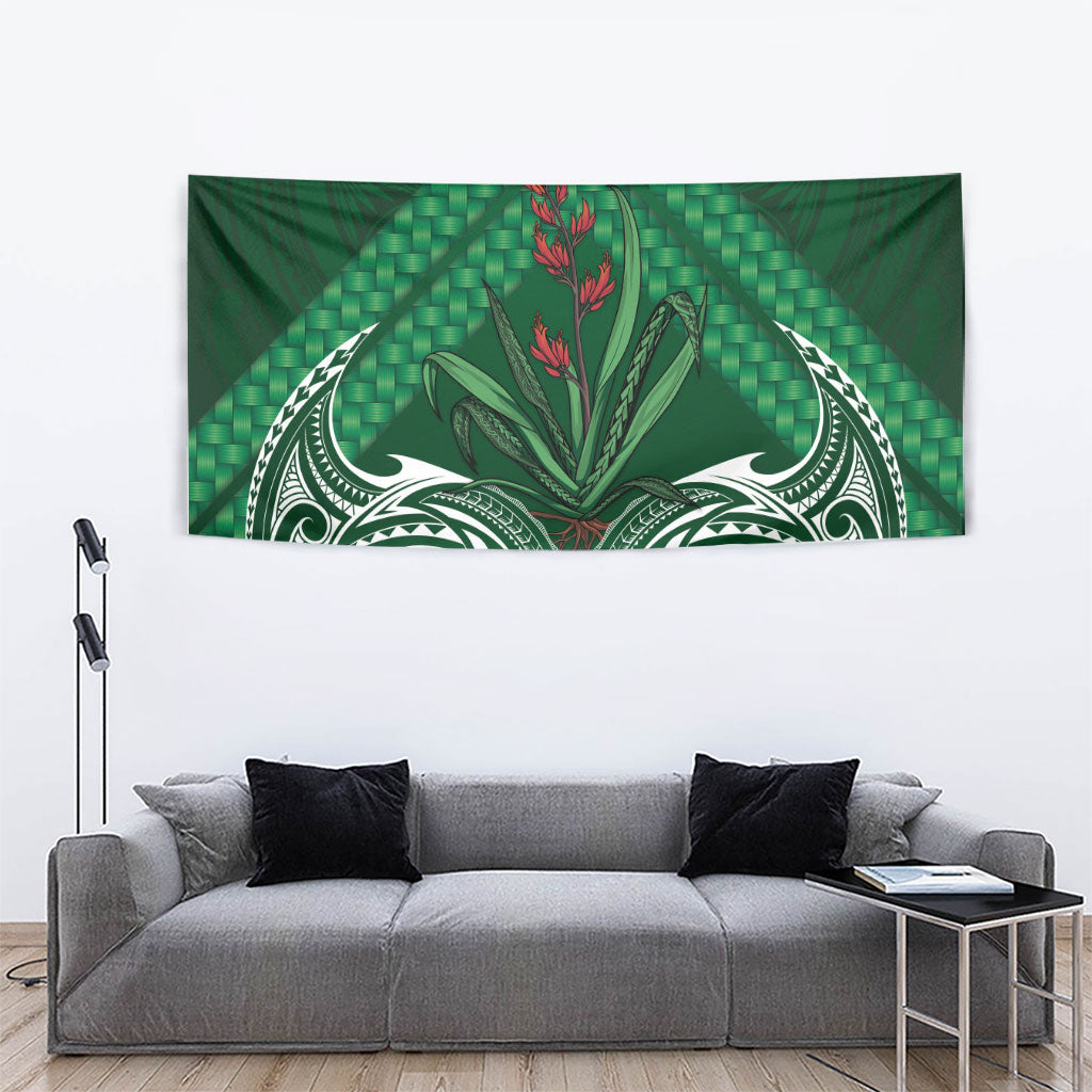 Rongoa Maori New Zealand Harakeke Tapestry NZ Weaving Pattern Green LT14 - Polynesian Pride