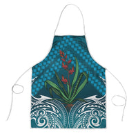 Rongoa Maori New Zealand Harakeke Apron NZ Weaving Pattern Dark Teal LT14 Dark Teal - Polynesian Pride