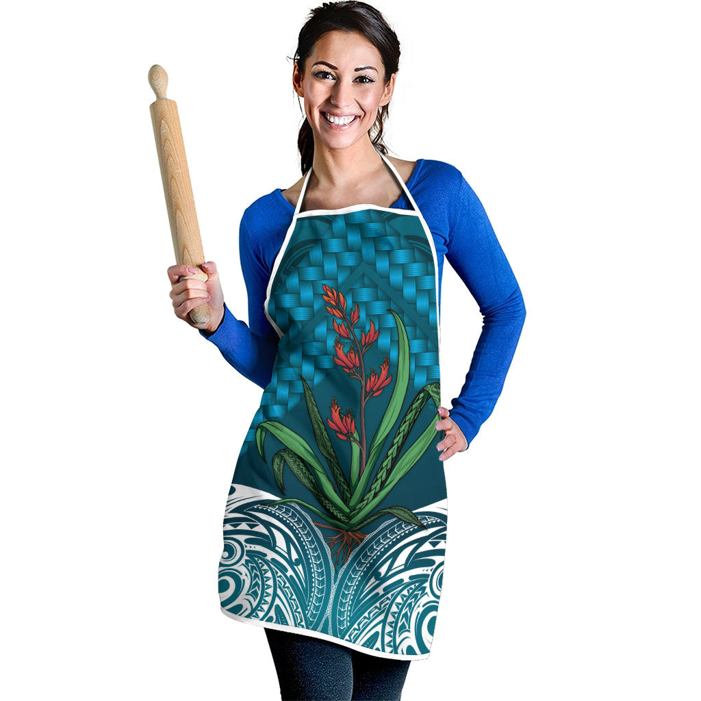 Rongoa Maori New Zealand Harakeke Apron NZ Weaving Pattern Dark Teal LT14 - Polynesian Pride