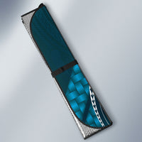 Rongoa Maori New Zealand Harakeke Auto Sun Shade NZ Weaving Pattern Dark Teal LT14 - Polynesian Pride