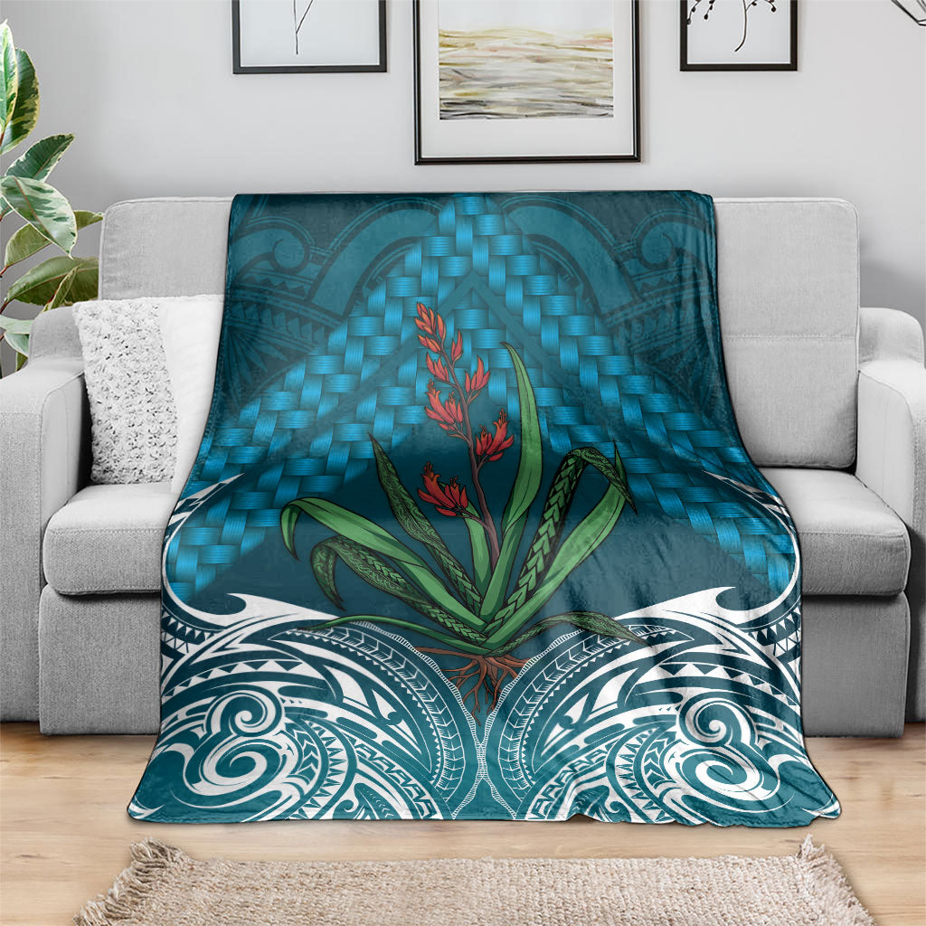 Rongoa Maori New Zealand Harakeke Blanket NZ Weaving Pattern Dark Teal LT14 - Polynesian Pride