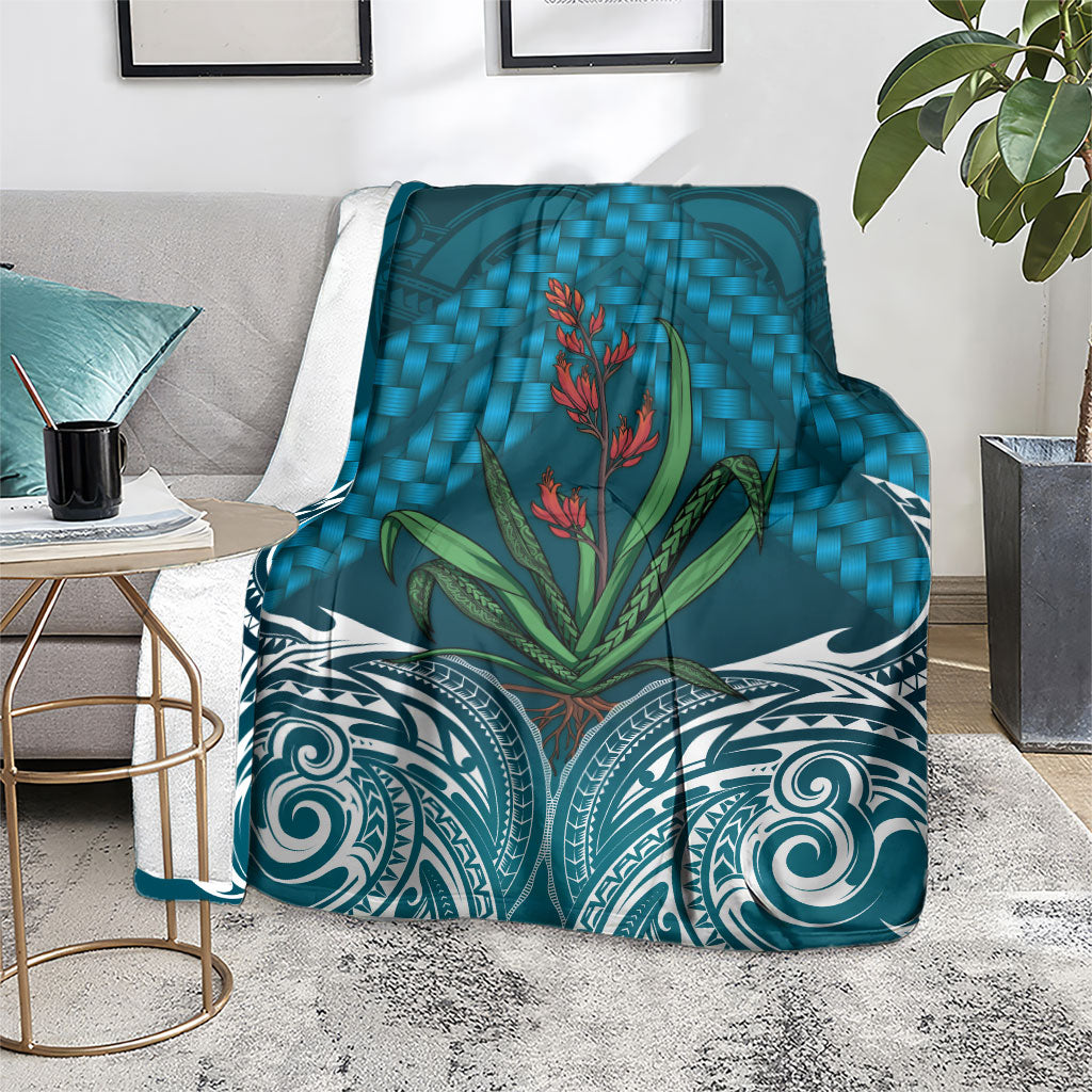 Rongoa Maori New Zealand Harakeke Blanket NZ Weaving Pattern Dark Teal LT14 - Polynesian Pride