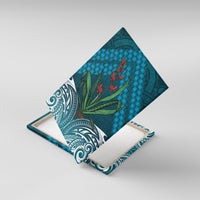 Rongoa Maori New Zealand Harakeke Canvas Wall Art NZ Weaving Pattern Dark Teal LT14 With Frame Dark Teal - Polynesian Pride
