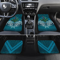 Rongoa Maori New Zealand Harakeke Car Mats NZ Weaving Pattern Dark Teal LT14 Set 4pcs Dark Teal - Polynesian Pride