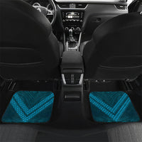 Rongoa Maori New Zealand Harakeke Car Mats NZ Weaving Pattern Dark Teal LT14 Set 2pcs - Back Dark Teal - Polynesian Pride