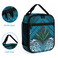 Rongoa Maori New Zealand Harakeke Lunch Bag NZ Weaving Pattern Dark Teal LT14 - Polynesian Pride
