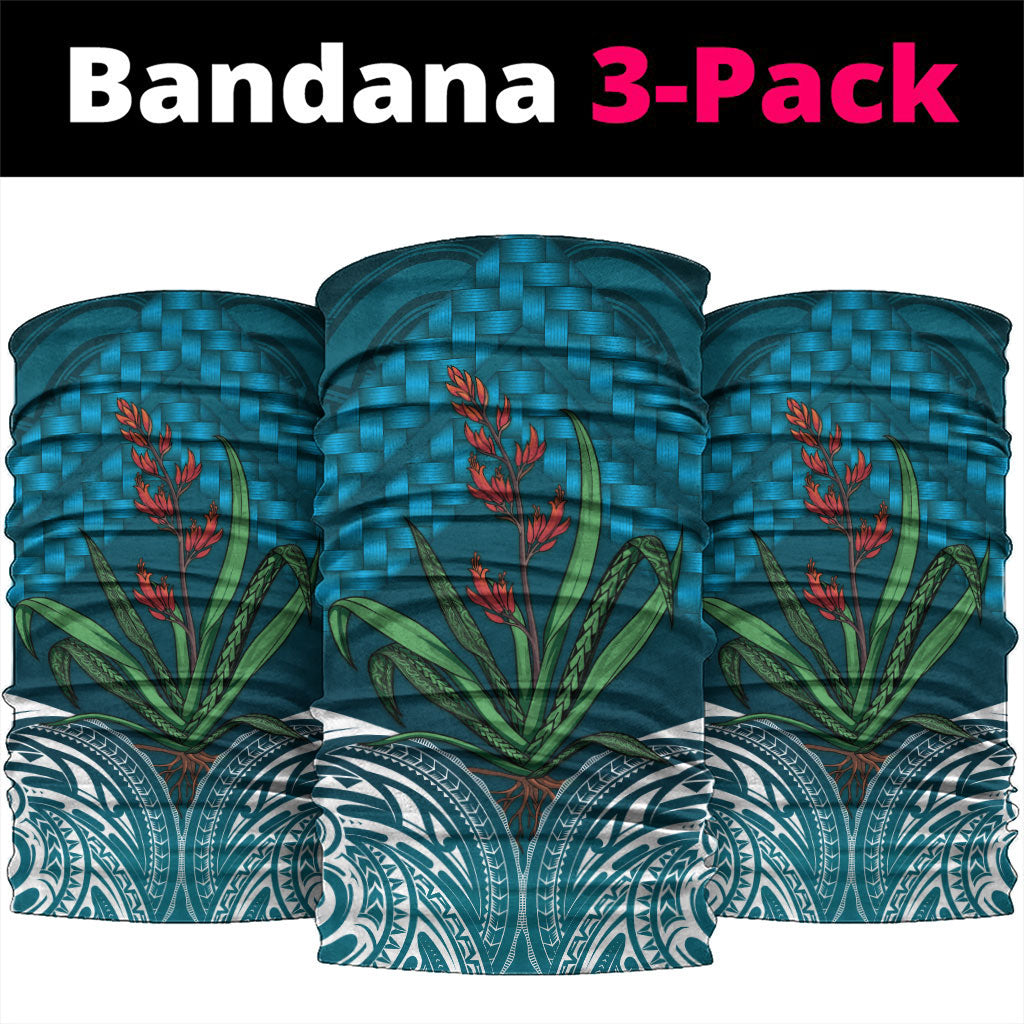 Rongoa Maori New Zealand Harakeke Neck Gaiter NZ Weaving Pattern Dark Teal LT14 package One Size: 25*50cm Dark Teal - Polynesian Pride