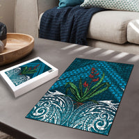 Rongoa Maori New Zealand Harakeke Puzzle NZ Weaving Pattern Dark Teal LT14 - Polynesian Pride