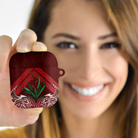 Rongoa Maori New Zealand Harakeke AirPods Case NZ Weaving Pattern Red LT14 - Polynesian Pride