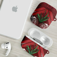 Rongoa Maori New Zealand Harakeke AirPods Case NZ Weaving Pattern Red LT14 - Polynesian Pride