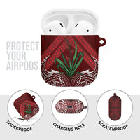 Rongoa Maori New Zealand Harakeke AirPods Case NZ Weaving Pattern Red LT14 - Polynesian Pride
