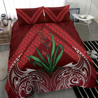 Rongoa Maori New Zealand Harakeke Bedding Set NZ Weaving Pattern Red LT14 - Polynesian Pride