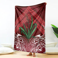 Rongoa Maori New Zealand Harakeke Blanket NZ Weaving Pattern Red LT14 - Polynesian Pride