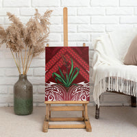 Rongoa Maori New Zealand Harakeke Canvas Wall Art NZ Weaving Pattern Red LT14 - Polynesian Pride
