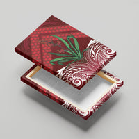 Rongoa Maori New Zealand Harakeke Canvas Wall Art NZ Weaving Pattern Red LT14 - Polynesian Pride