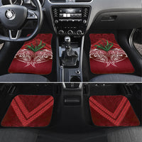 Rongoa Maori New Zealand Harakeke Car Mats NZ Weaving Pattern Red LT14 Set 4pcs Red - Polynesian Pride