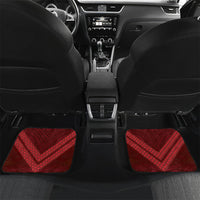 Rongoa Maori New Zealand Harakeke Car Mats NZ Weaving Pattern Red LT14 Set 2pcs - Back Red - Polynesian Pride