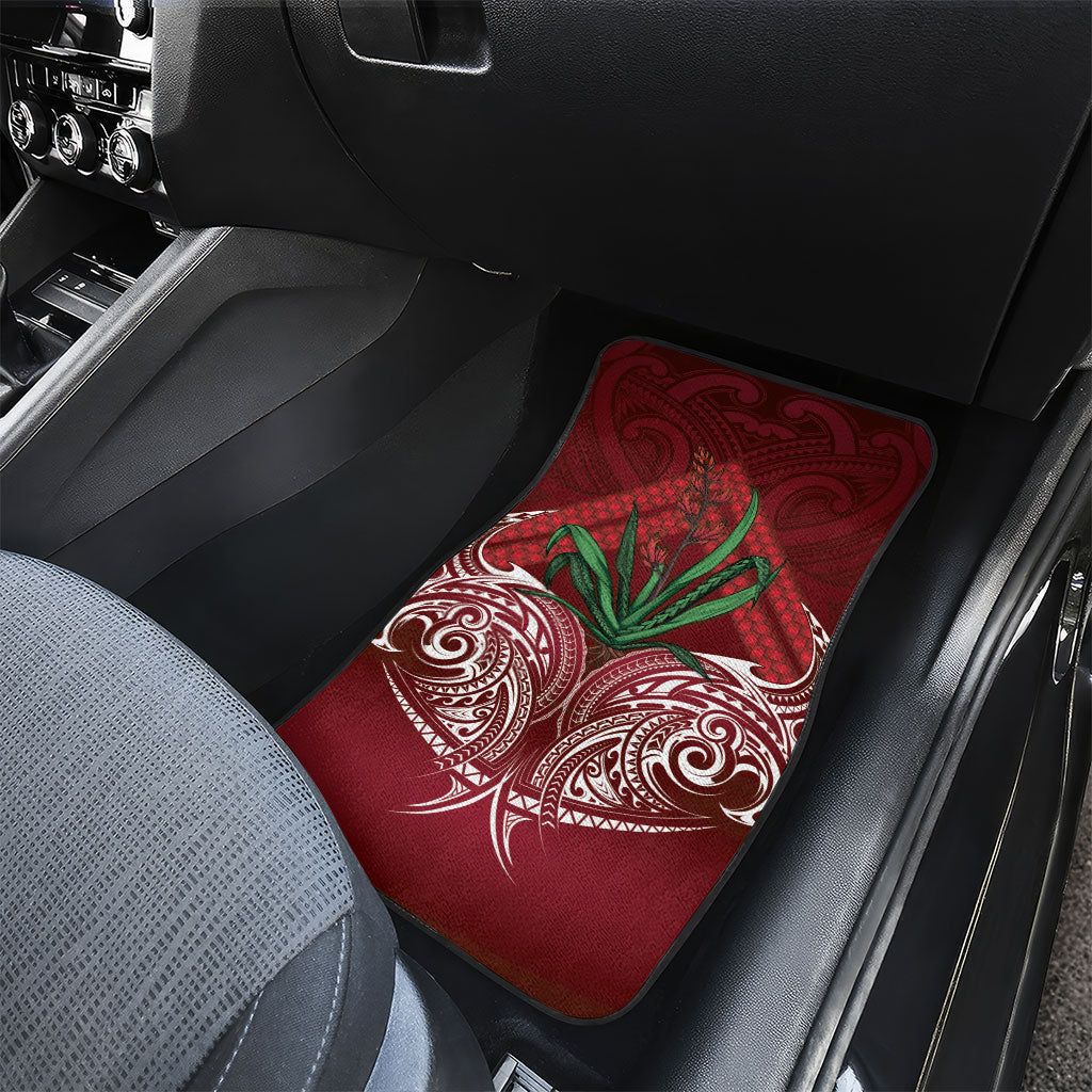 Rongoa Maori New Zealand Harakeke Car Mats NZ Weaving Pattern Red LT14 - Polynesian Pride