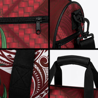 Rongoa Maori New Zealand Harakeke Duffle Bag NZ Weaving Pattern Red LT14 - Polynesian Pride