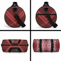 Rongoa Maori New Zealand Harakeke Duffle Bag NZ Weaving Pattern Red LT14 - Polynesian Pride