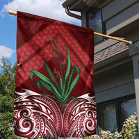 Rongoa Maori New Zealand Harakeke Garden Flag NZ Weaving Pattern Red LT14 - Polynesian Pride