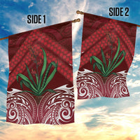 Rongoa Maori New Zealand Harakeke Garden Flag NZ Weaving Pattern Red LT14 - Polynesian Pride