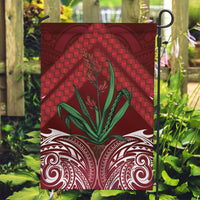 Rongoa Maori New Zealand Harakeke Garden Flag NZ Weaving Pattern Red LT14 Garden Flag Red - Polynesian Pride