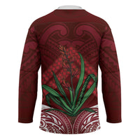 Rongoa Maori New Zealand Harakeke Hockey Jersey NZ Weaving Pattern Red LT14 - Polynesian Pride