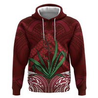 Rongoa Maori New Zealand Harakeke Hoodie NZ Weaving Pattern Red LT14 Pullover Hoodie Red - Polynesian Pride