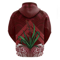 Rongoa Maori New Zealand Harakeke Hoodie NZ Weaving Pattern Red LT14 - Polynesian Pride
