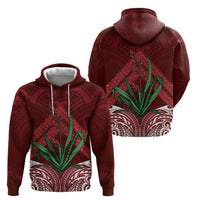 Rongoa Maori New Zealand Harakeke Hoodie NZ Weaving Pattern Red LT14 - Polynesian Pride
