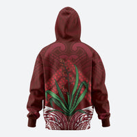 Rongoa Maori New Zealand Harakeke Hoodie NZ Weaving Pattern Red LT14 - Polynesian Pride