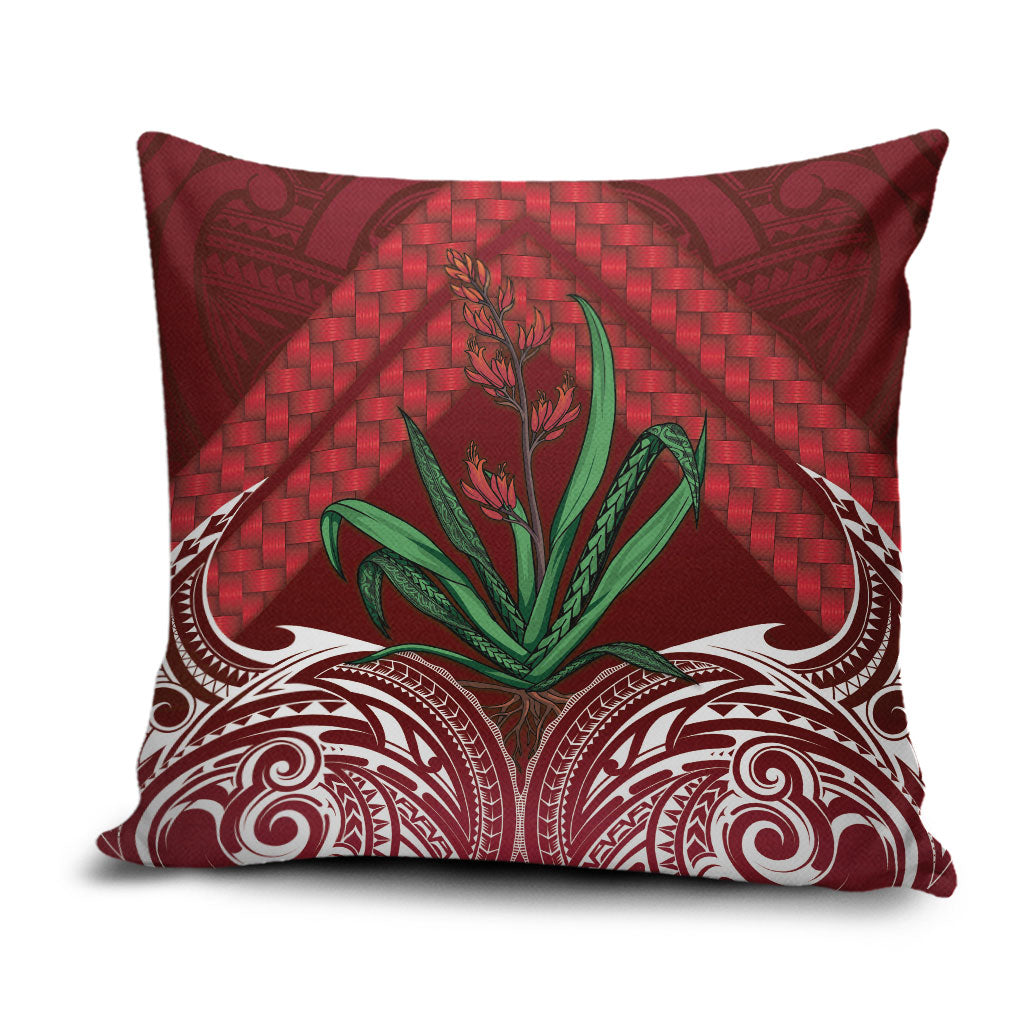Rongoa Maori New Zealand Harakeke Pillow Cover NZ Weaving Pattern Red LT14 Red - Polynesian Pride