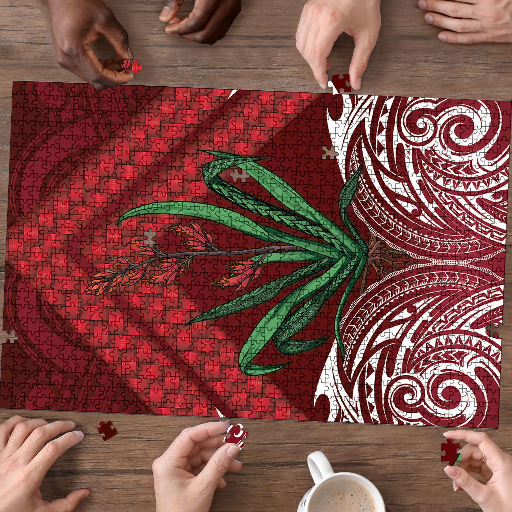Rongoa Maori New Zealand Harakeke Puzzle NZ Weaving Pattern Red LT14 - Polynesian Pride