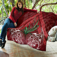 Rongoa Maori New Zealand Harakeke Quilt NZ Weaving Pattern Red LT14 - Polynesian Pride