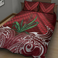 Rongoa Maori New Zealand Harakeke Quilt Bed Set NZ Weaving Pattern Red LT14 - Polynesian Pride