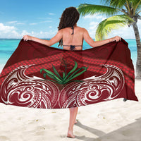 Rongoa Maori New Zealand Harakeke Sarong NZ Weaving Pattern Red LT14 - Polynesian Pride