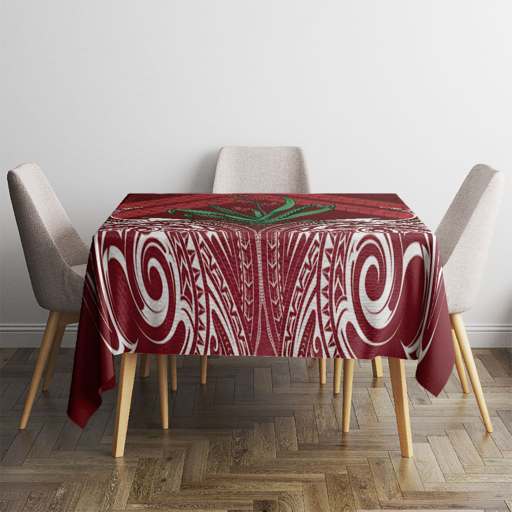 Rongoa Maori New Zealand Harakeke Tablecloth NZ Weaving Pattern Red LT14 - Polynesian Pride